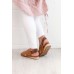 Snooze Tan Leather Cross Over Sandal