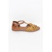 Ferris Mustard Leather Cut Out Sandal