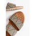 Mister Black Geometric Raffia Slide