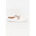 Varga White Leather Buckle Mule