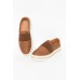 Peeps Tan Leather Loafer Sneaker