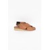 Snooze Tan Leather Cross Over Sandal